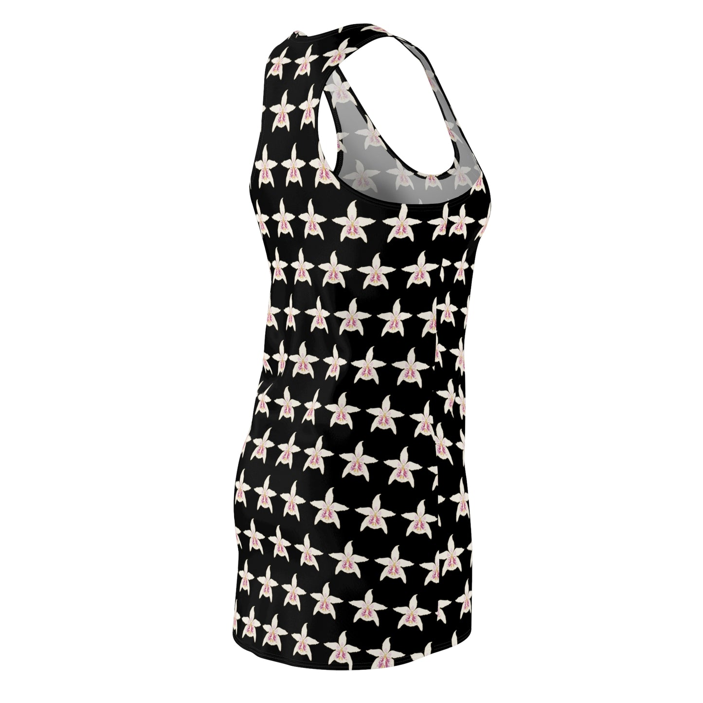 Orchid -White- Women's Cut & Sew Racerback Dress (AOP)
