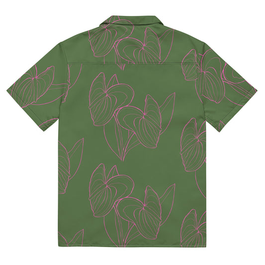 Anthurium Unisex button shirt