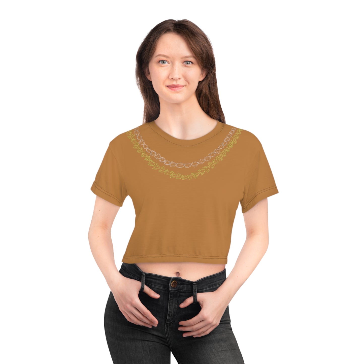 Pikake pakalana layered Crop Tee (AOP)