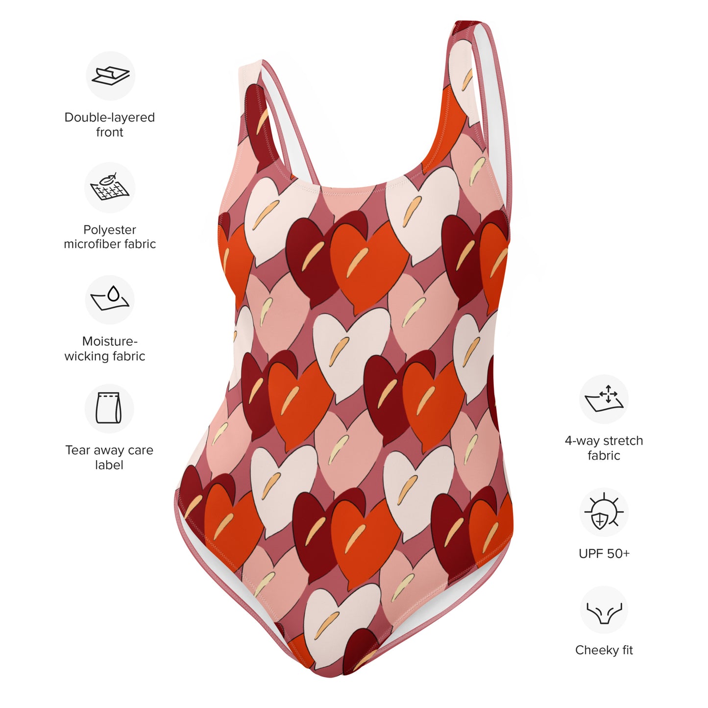 Anthurium love (Adult size)One-Piece Swimsuit