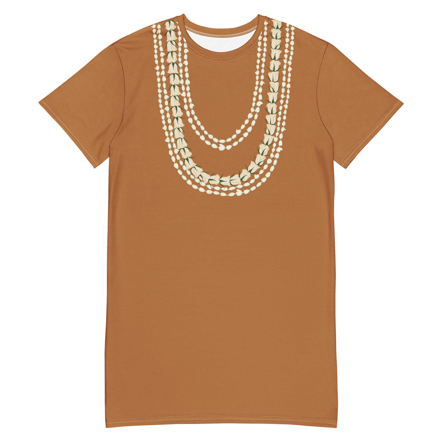Layered lei -mustard T-shirt dress Mahealani Designs Layered lei -mustard T-shirt dress Mahealani Designs
