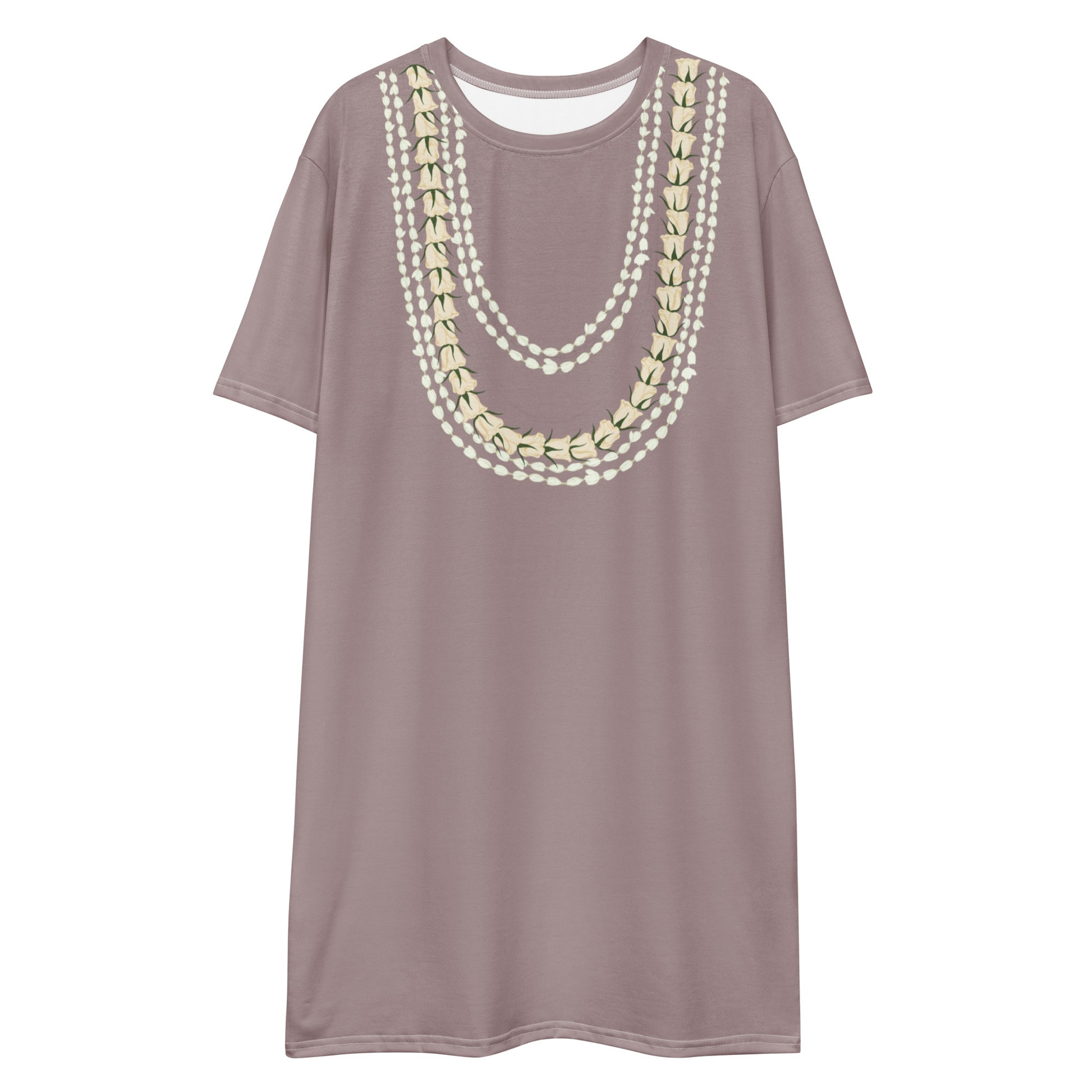 Layered lei -mauve T-shirt dress Mahealani Designs Layered lei -mauve T-shirt dress Mahealani Designs