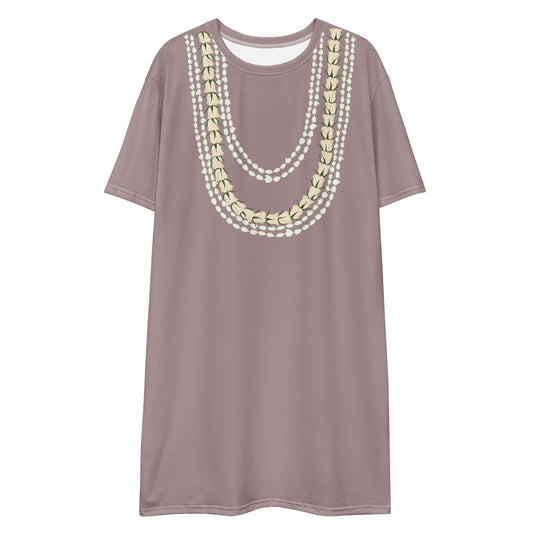 Layered lei -mauve T-shirt dress