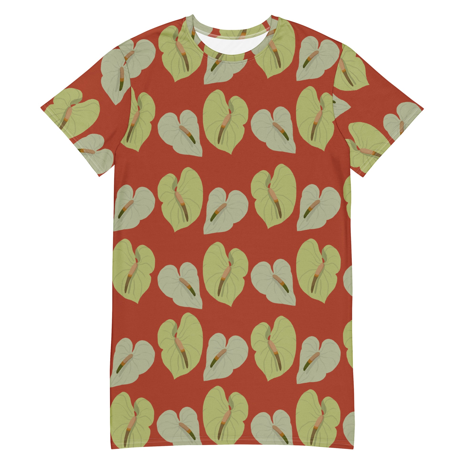 anthurium shirt Anthurium (rust) T-shirt dress – Mahealani Designs