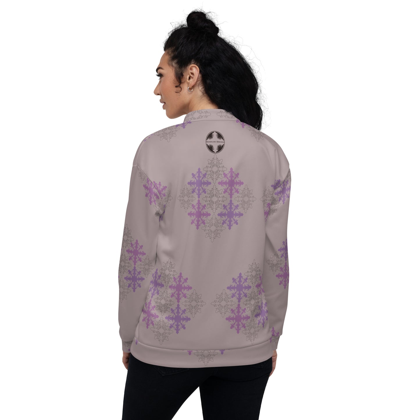 Puakenikeni pattern -purple Unisex Bomber Jacket