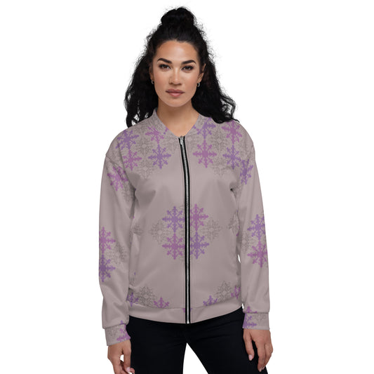 Puakenikeni pattern -purple Unisex Bomber Jacket