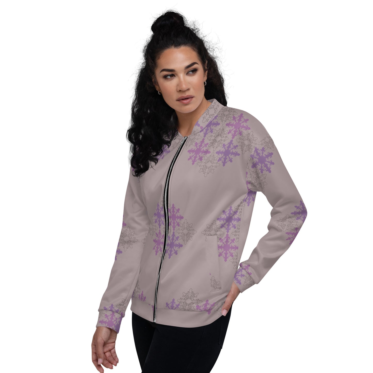 Puakenikeni pattern -purple Unisex Bomber Jacket