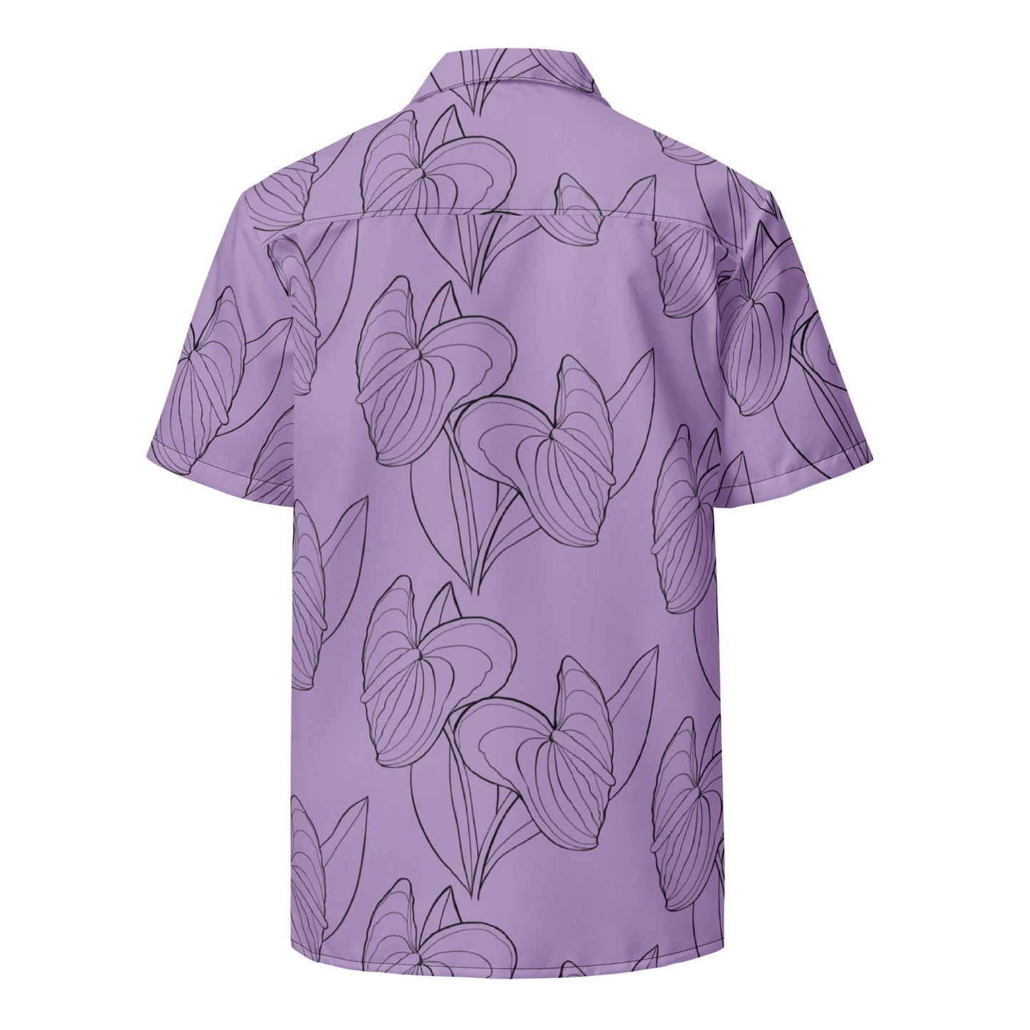 Anthurium -purple Unisex button shirt