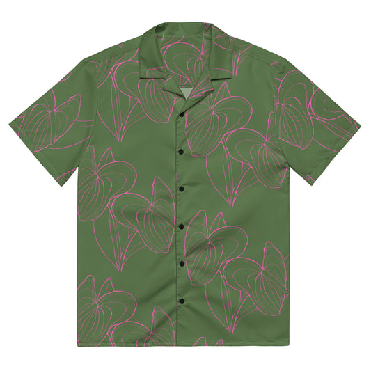 Anthurium Unisex button shirt