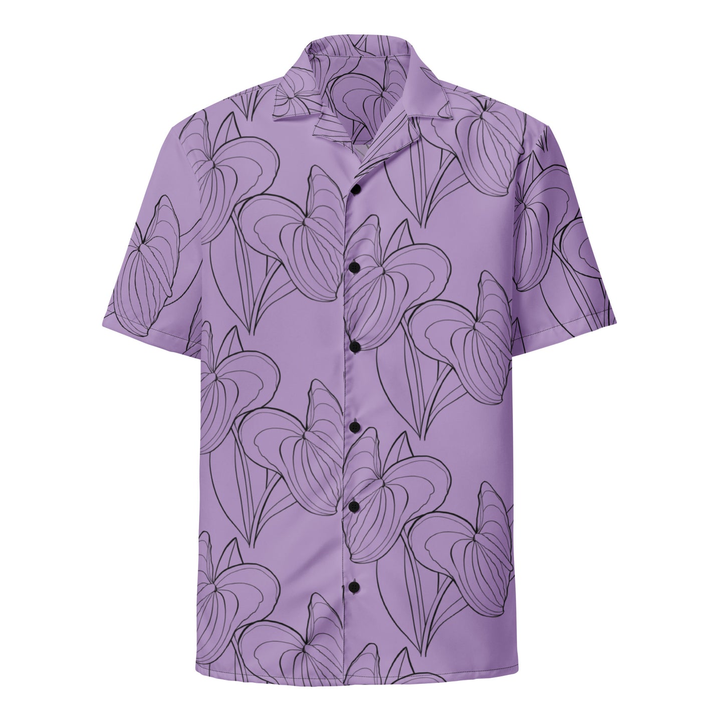 Anthurium -purple Unisex button shirt