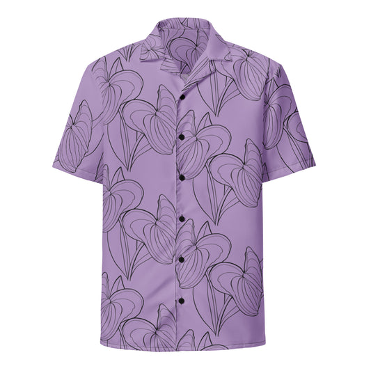 Anthurium -purple Unisex button shirt