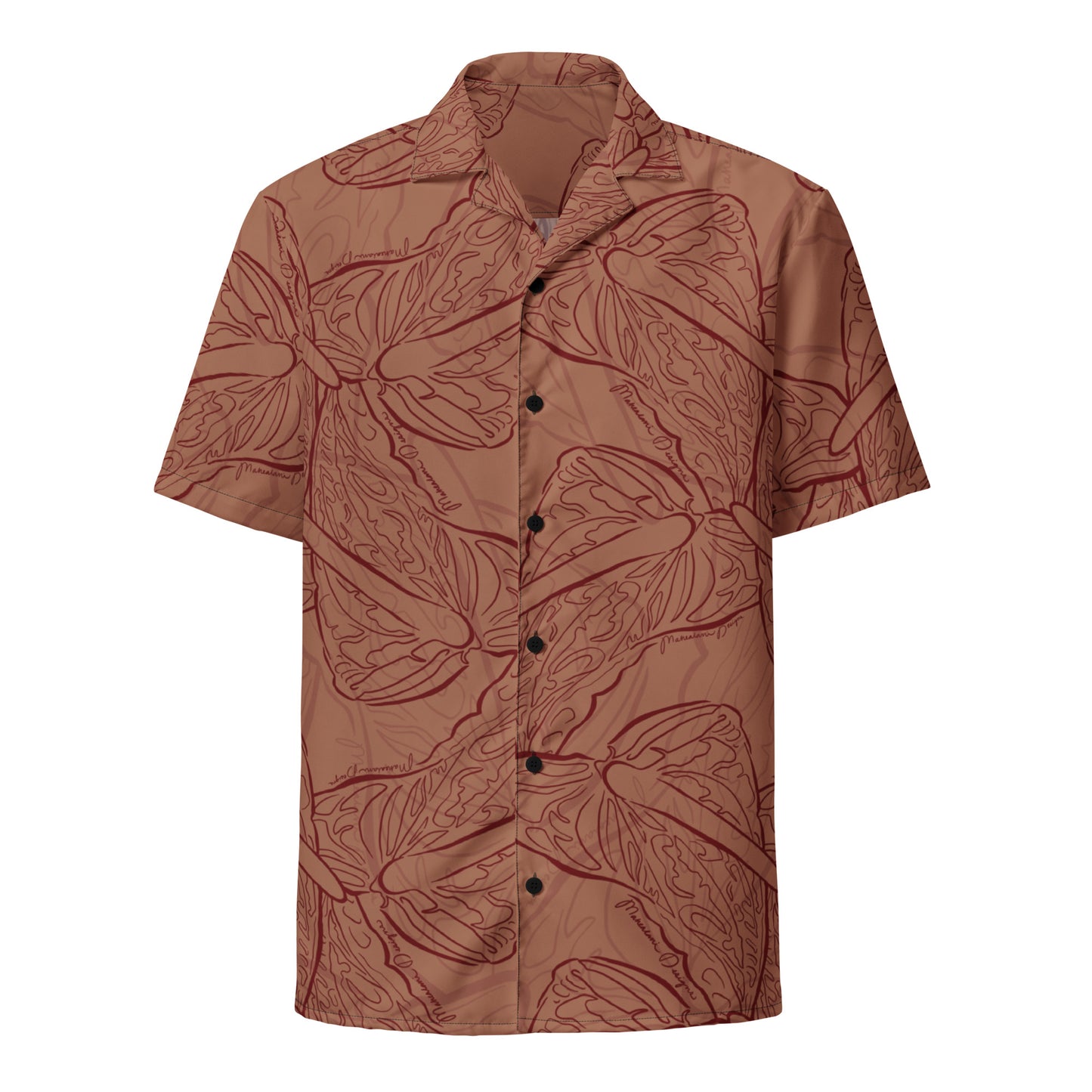 Anthurium-tan Unisex button shirt