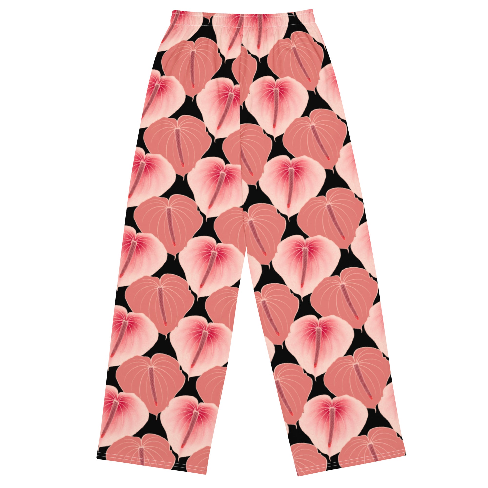 Anthurium- black All-over print unisex wide-leg pants – Mahealani