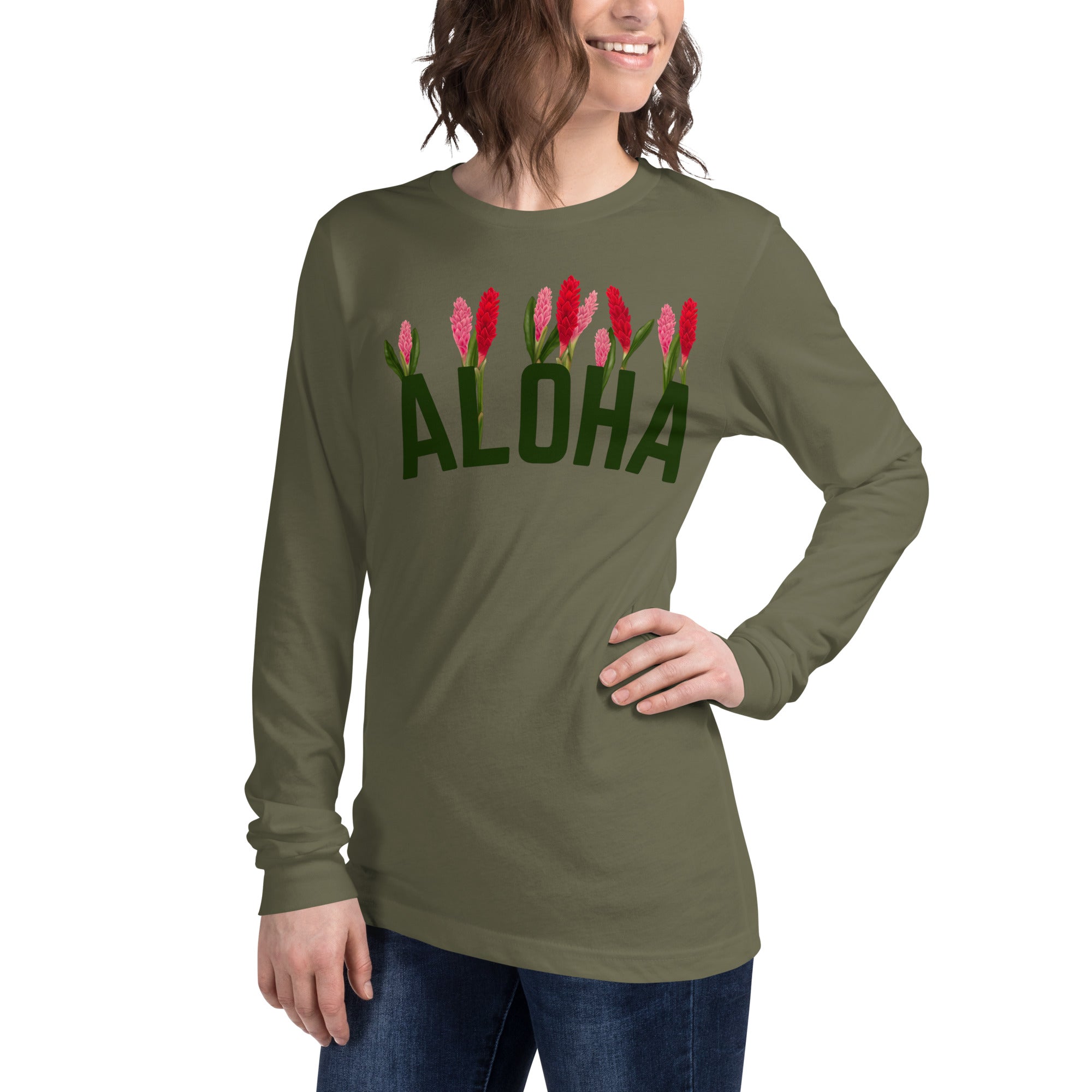 Aloha- Ginger gardenUnisex Long Sleeve Tee – Mahealani Designs