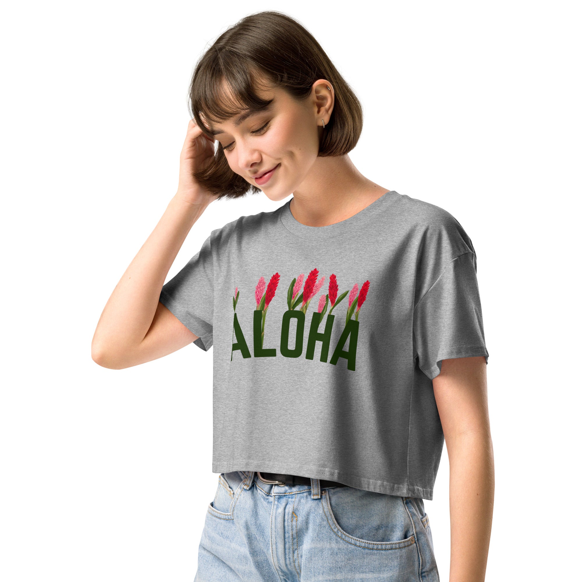 Aloha Ginger garden- Women's crop top – Mahealani Designs