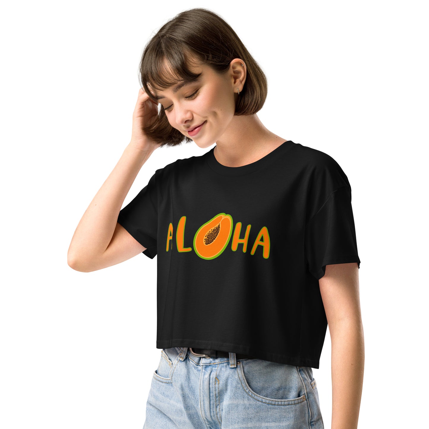 Aloha Papaya- Women’s crop top