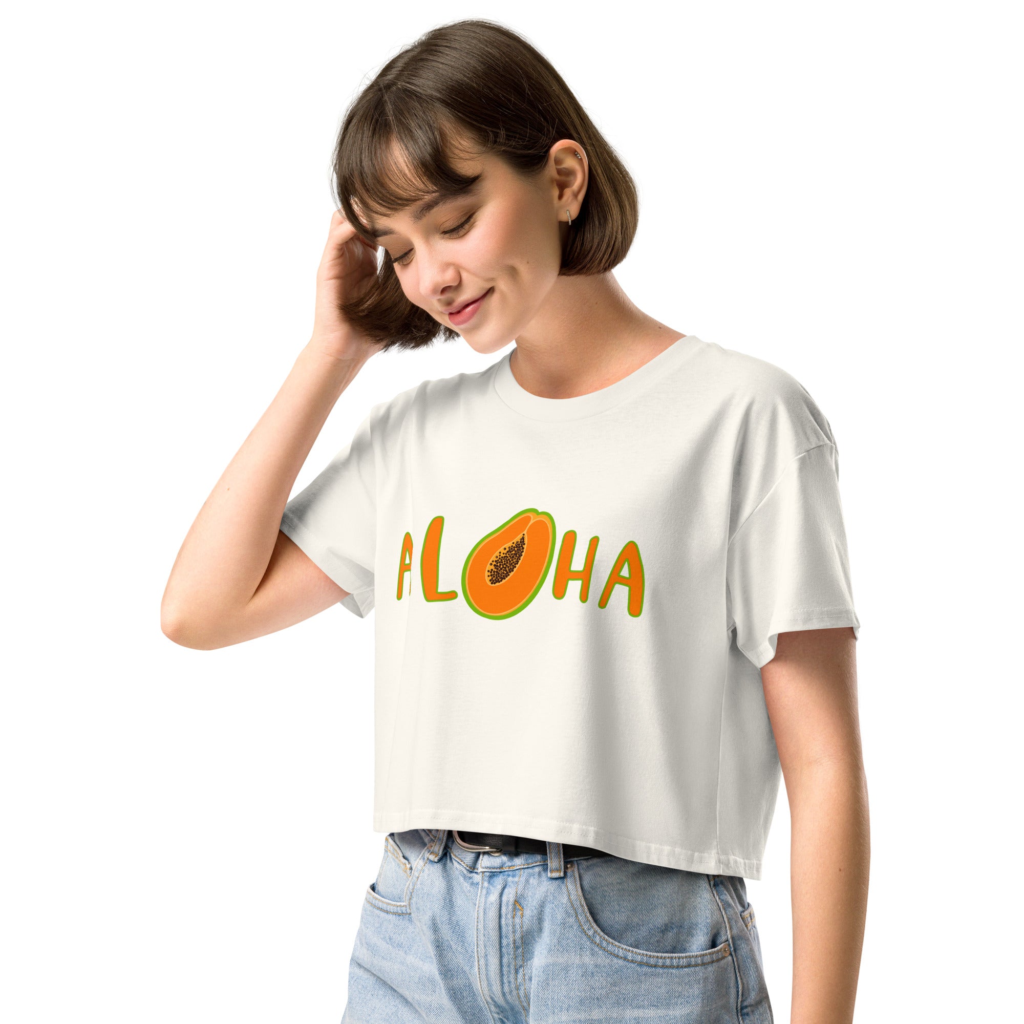 Aloha Papaya- Women's crop top – Mahealani Designs